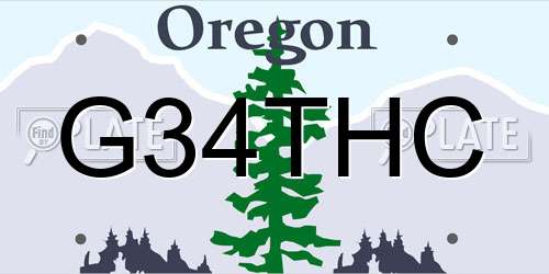 G34THC Oregon License Plate