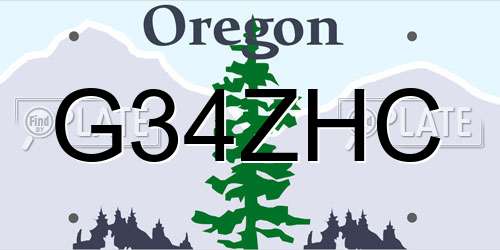 G34ZHC Oregon License Plate