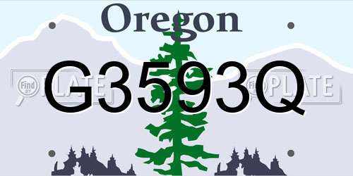 G3593Q Oregon License Plate