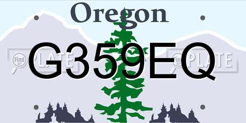 G359EQ Oregon License Plate