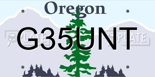G35UNT Oregon License Plate