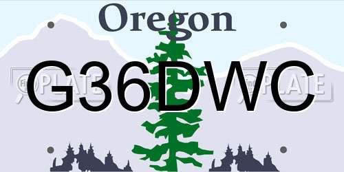 G36DWC Oregon License Plate