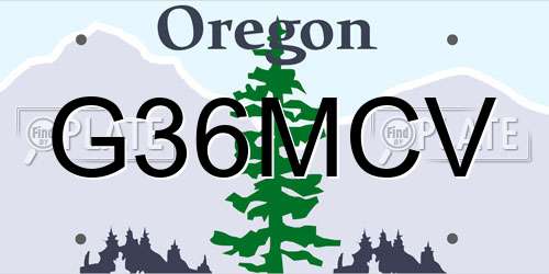 G36MCV Oregon License Plate