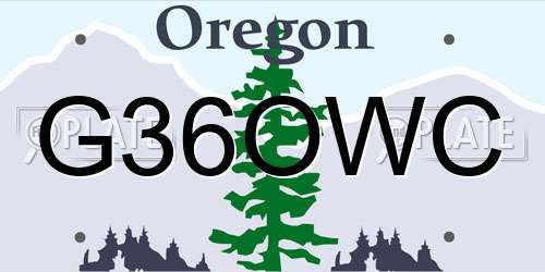 G36OWC Oregon License Plate