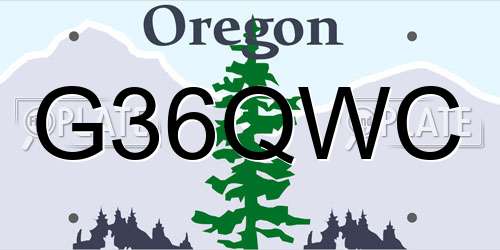 G36QWC Oregon License Plate
