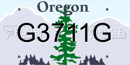 G3711G Oregon License Plate