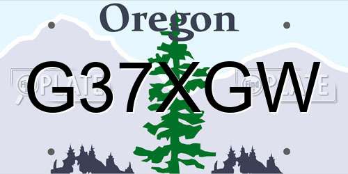 G37XGW Oregon License Plate