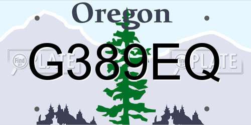 G389EQ Oregon License Plate
