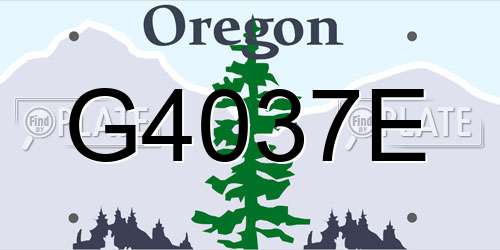 G4037E Oregon License Plate