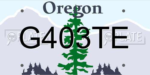 G403TE Oregon License Plate