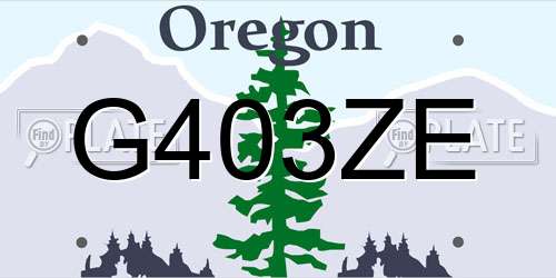 G403ZE Oregon License Plate
