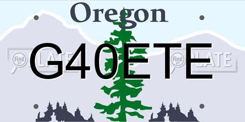 G40ETE Oregon License Plate