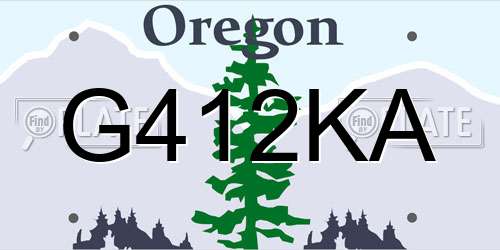 G412KA Oregon License Plate