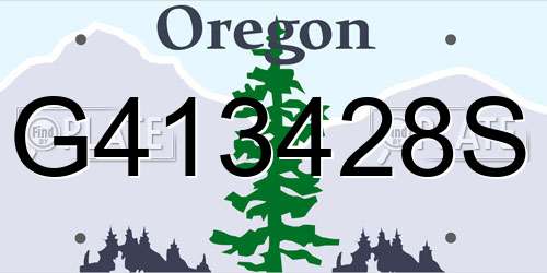 G413428S Oregon License Plate