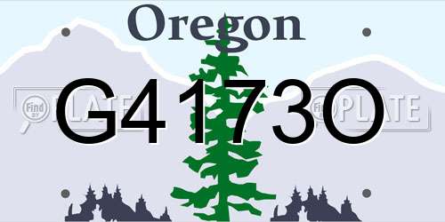 G4173O Oregon License Plate