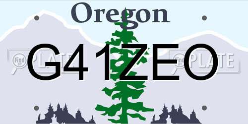 G41ZEO Oregon License Plate