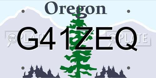 G41ZEQ Oregon License Plate