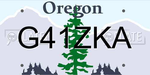 G41ZKA Oregon License Plate
