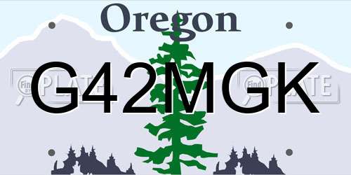G42MGK Oregon License Plate