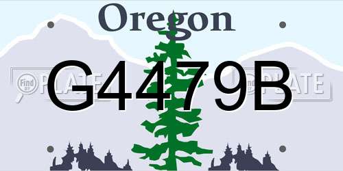G4479B Oregon License Plate