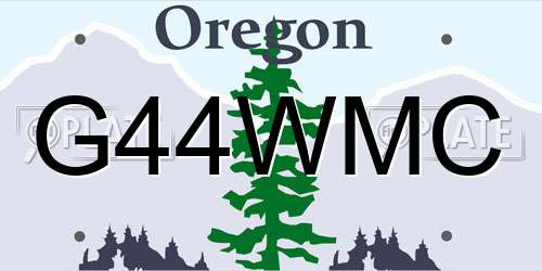 G44WMC Oregon License Plate