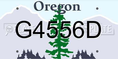 G4556D Oregon License Plate