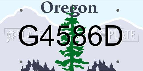 G4586D Oregon License Plate