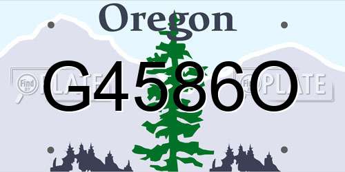 G4586O Oregon License Plate