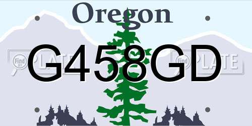 G458GD Oregon License Plate