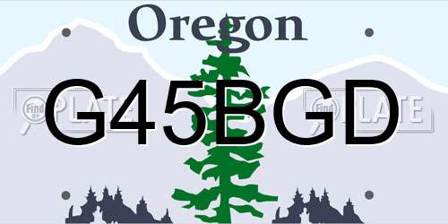 G45BGD Oregon License Plate