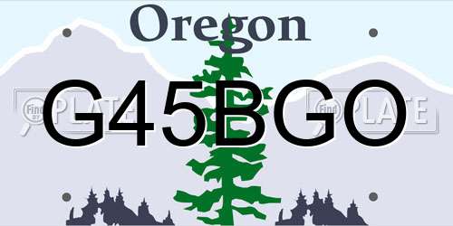 G45BGO Oregon License Plate
