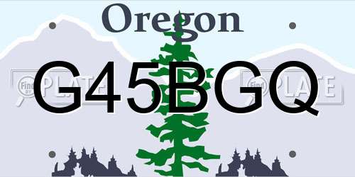 G45BGQ Oregon License Plate