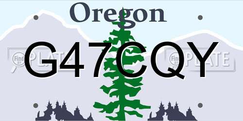 G47CQY Oregon License Plate