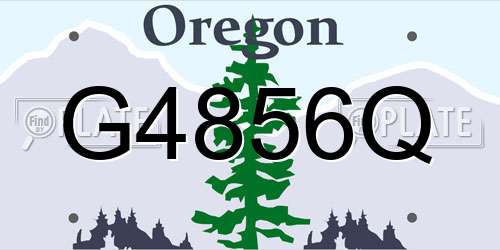 G4856Q Oregon License Plate