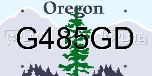 G485GD Oregon License Plate