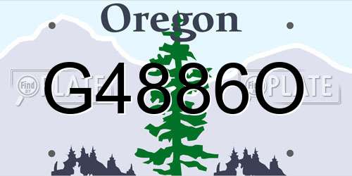 G4886O Oregon License Plate