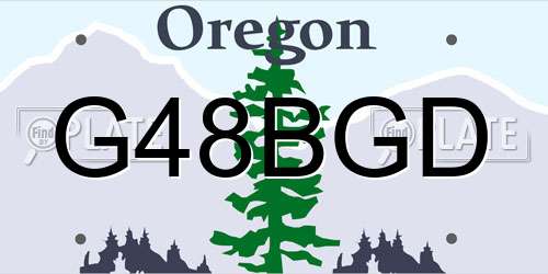 G48BGD Oregon License Plate