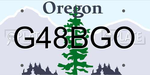G48BGO Oregon License Plate