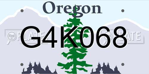G4K068 Oregon License Plate