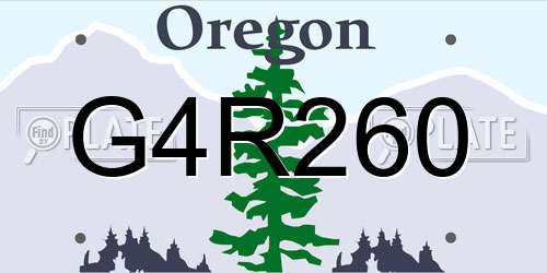 G4R260 Oregon License Plate