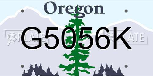 G5056K Oregon License Plate