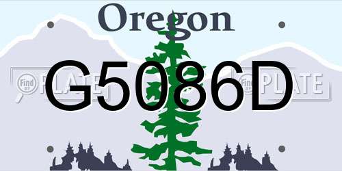 G5086D Oregon License Plate