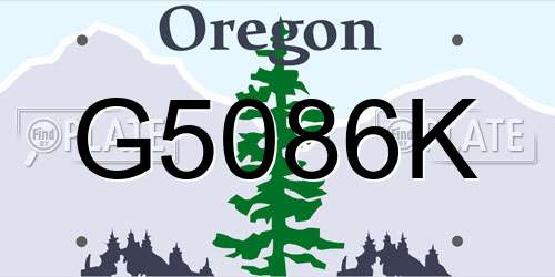 G5086K Oregon License Plate