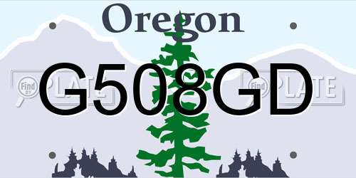 G508GD Oregon License Plate