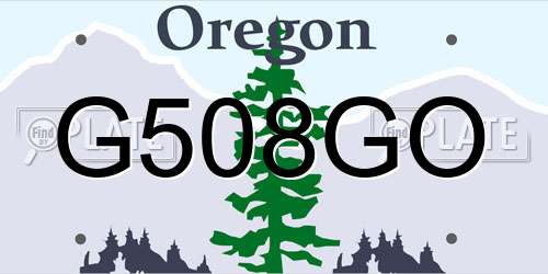 G508GO Oregon License Plate
