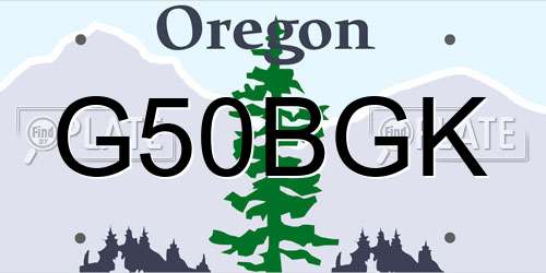 G50BGK Oregon License Plate