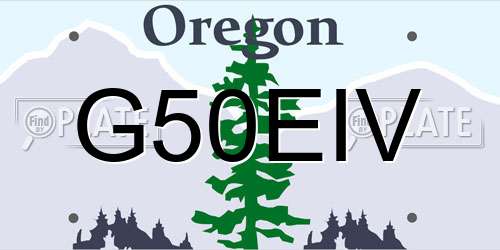 G50EIV Oregon License Plate