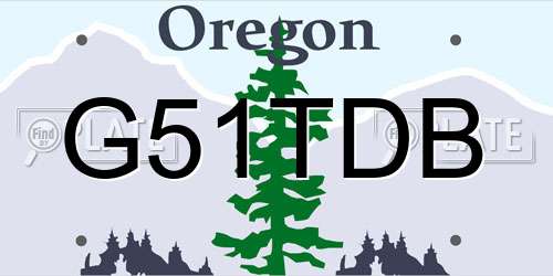 G51TDB Oregon License Plate