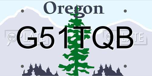 G51TQB Oregon License Plate