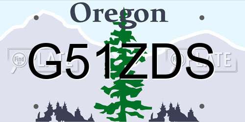 G51ZDS Oregon License Plate